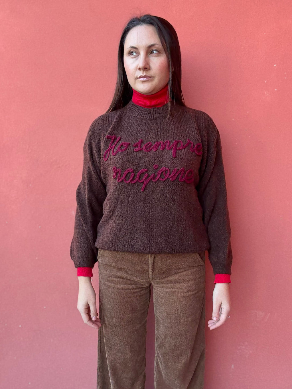 Maglione “Ho Sempre Ragione” – Ricamo in Rilievo Made in Italy