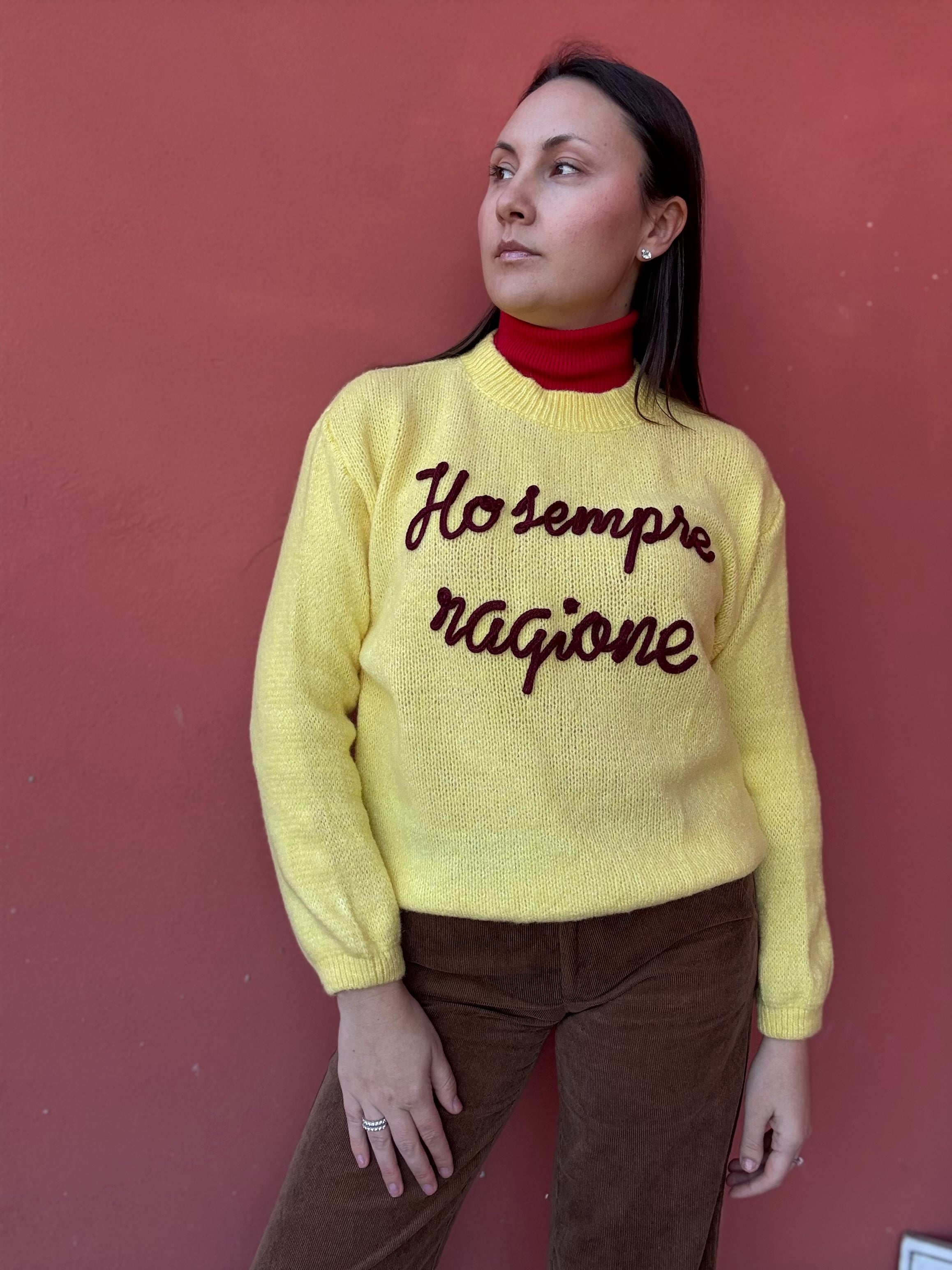 Maglione “Ho Sempre Ragione” – Ricamo in Rilievo Made in Italy