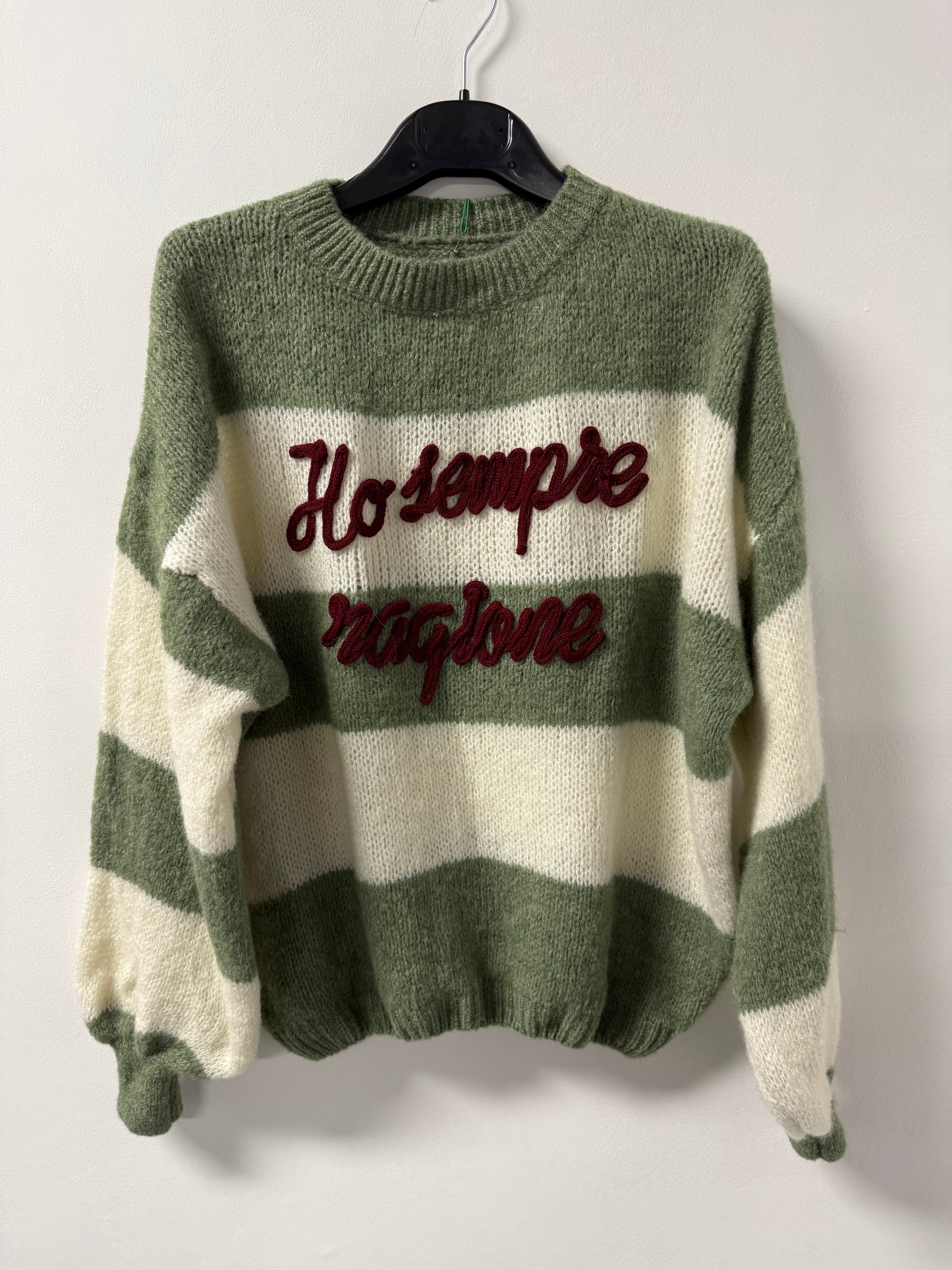 Maglione “Ho Sempre Ragione” – Ricamo in Rilievo Made in Italy