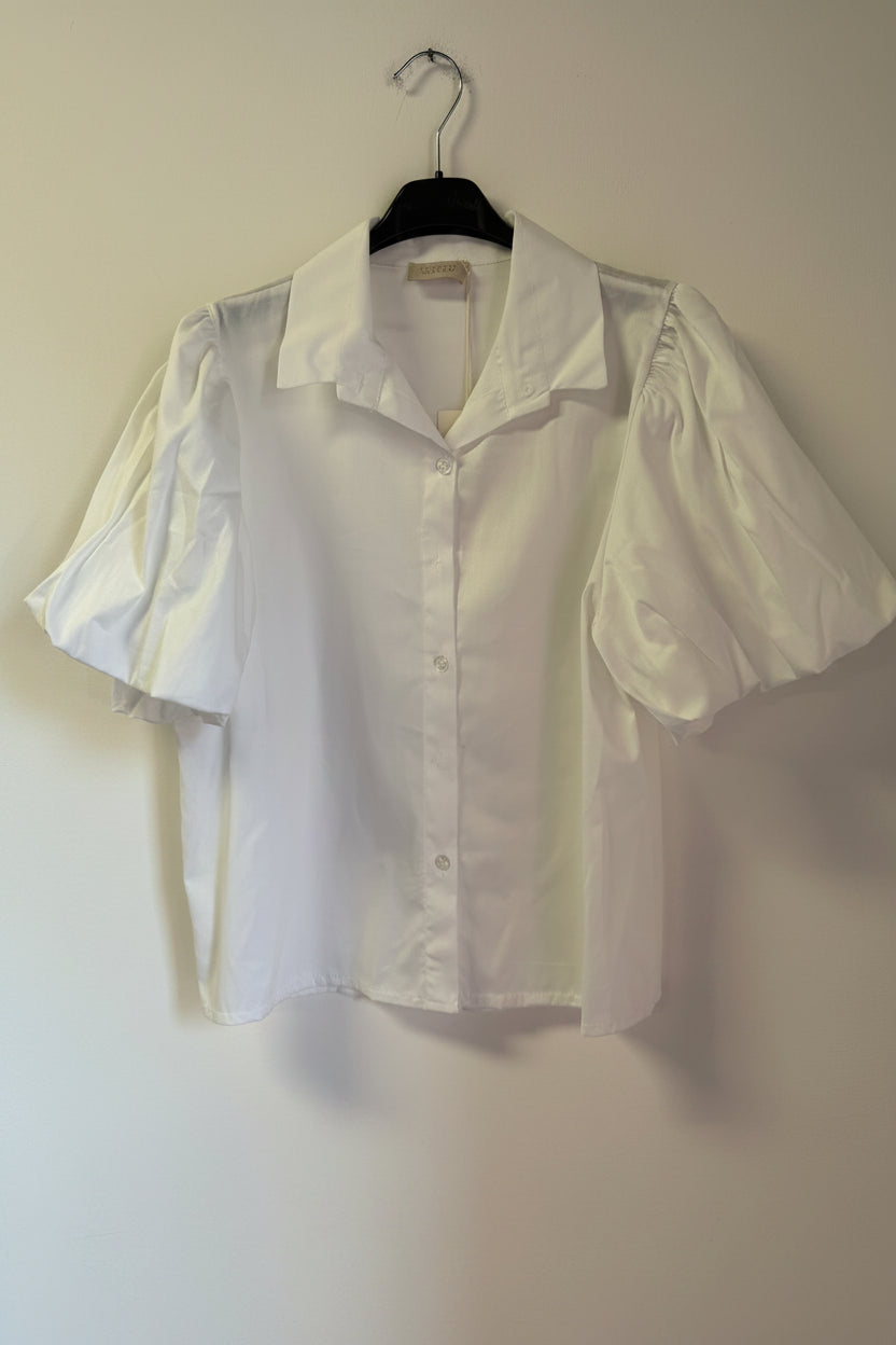Camicia in Cotone Manica Palloncino