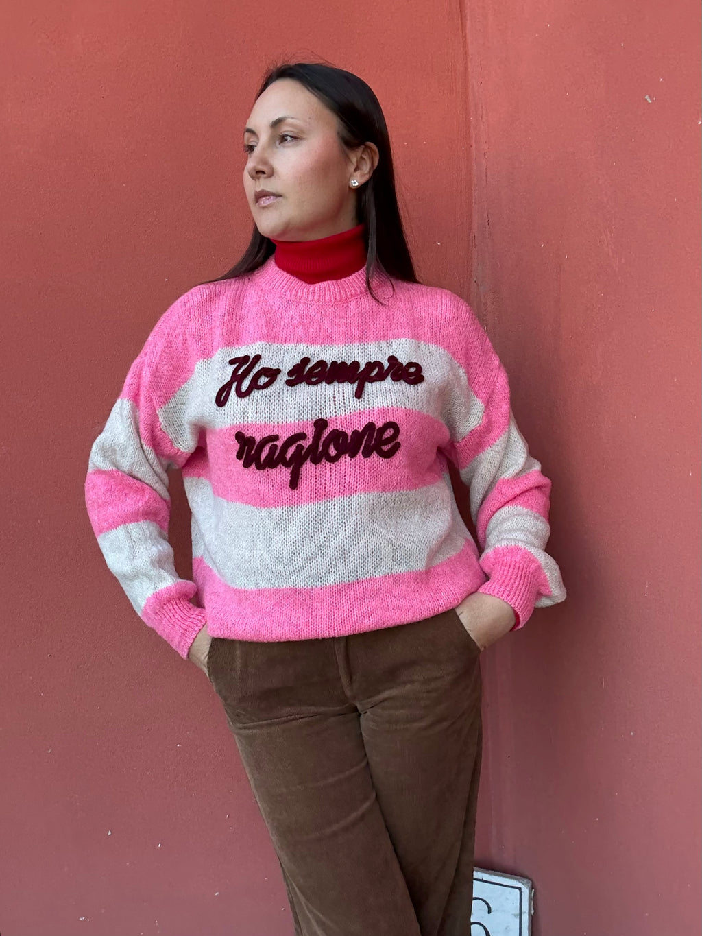 Maglione “Ho Sempre Ragione” – Ricamo in Rilievo Made in Italy