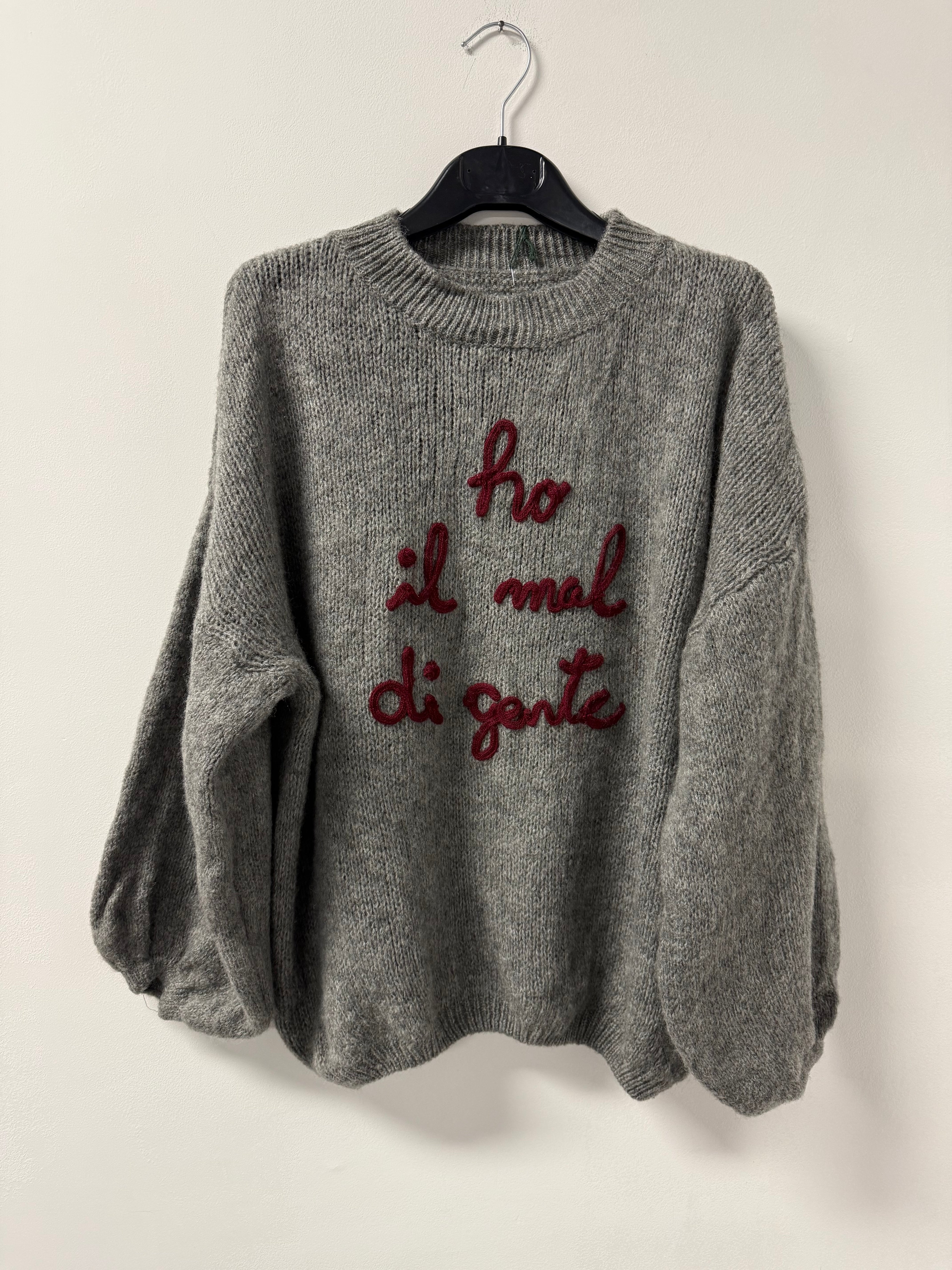 Maglione Ho il Mal di Gente - Made in Italy