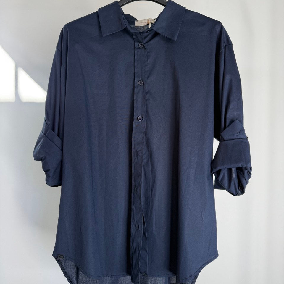 CAMICIA OVERSIZE BLU - Nùa Boutique
