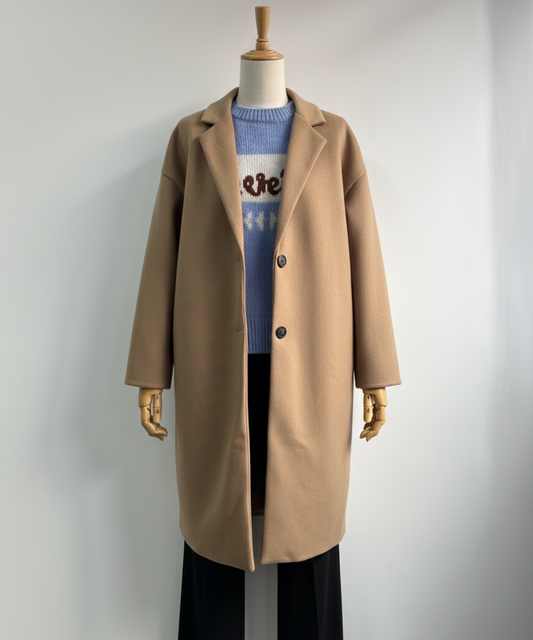 Cappotto Oversize Donna con Tasche - Taglia Unica - Bordeaux, Cammello, Blu