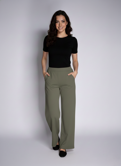 PANTALONE ELEGANTE VERDE MILITARE