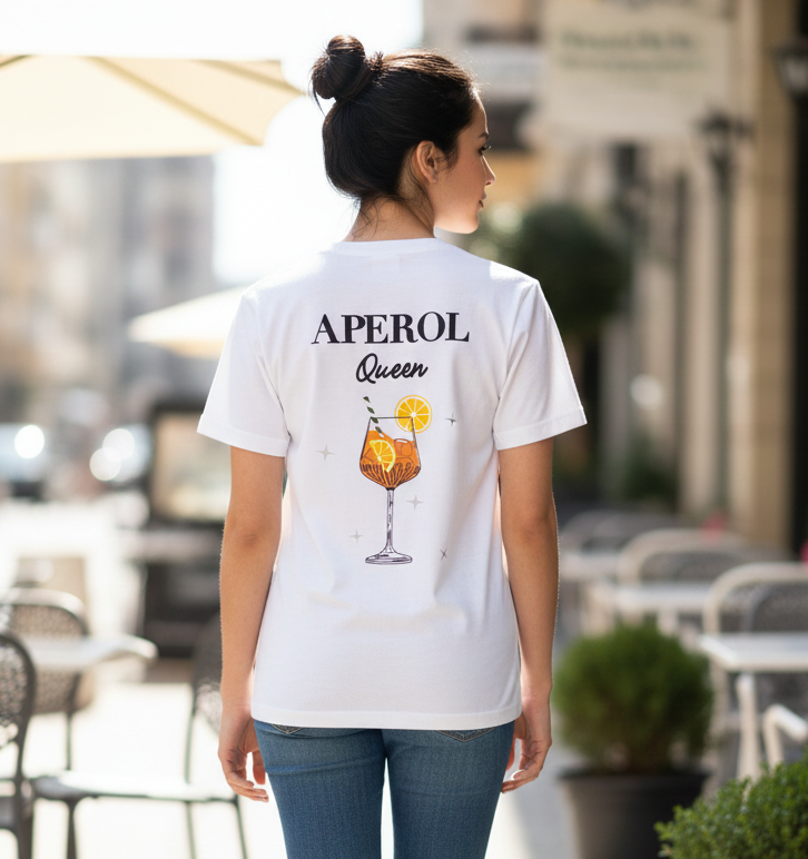 T-shirt APEROL Queen – stampa cocktail estivo