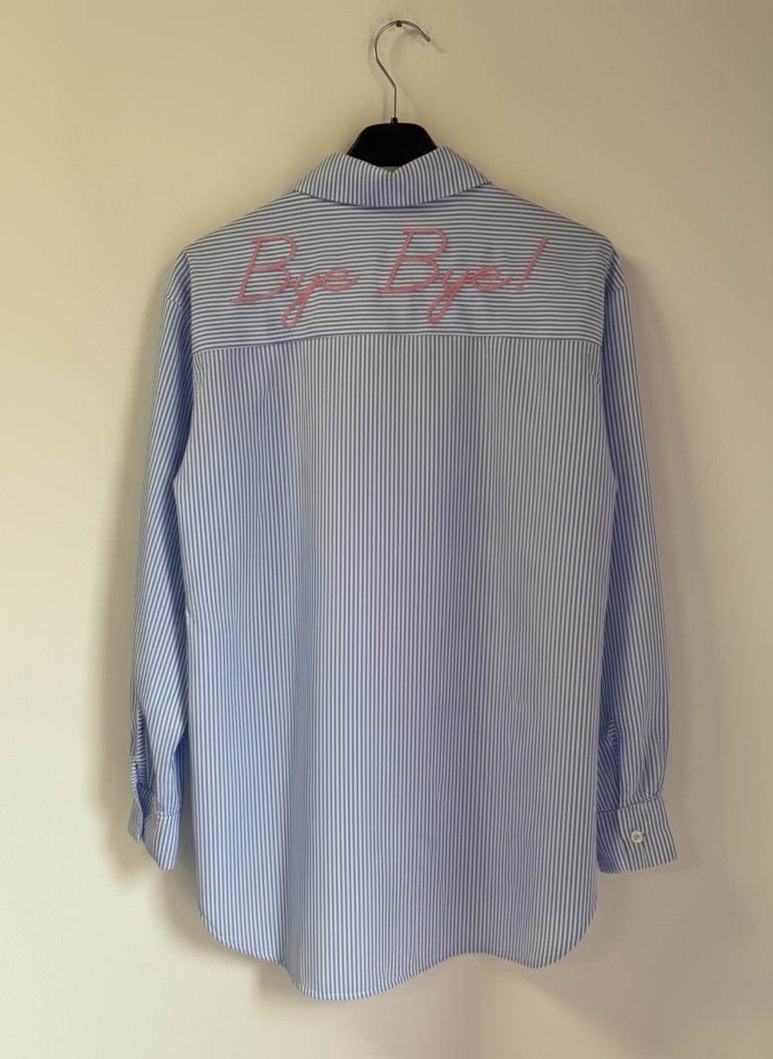 Camicia "Bye Bye" – Righe Celesti | Made in Italy