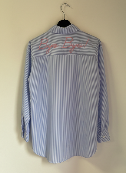 Camicia "Bye Bye" – Righe Celesti | Made in Italy