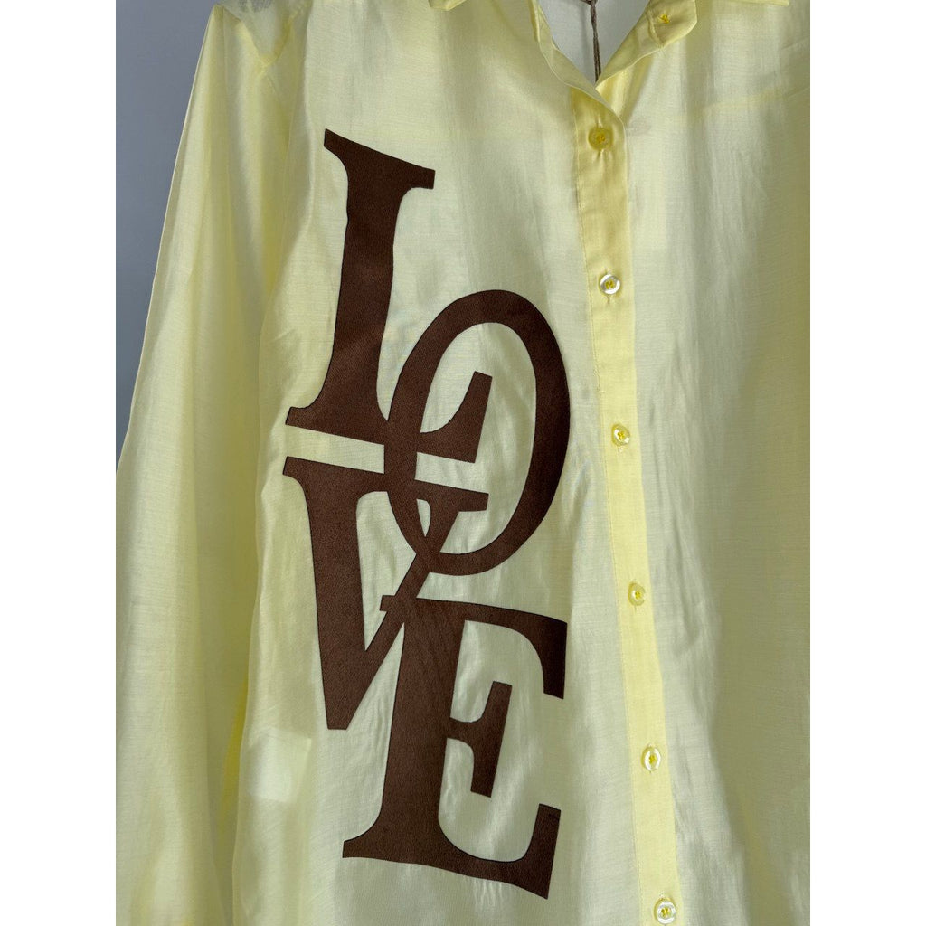 Camicia Gialla con Scritta LOVE - Nùa Boutique
