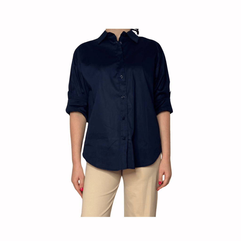 CAMICIA OVERSIZE BLU - Nùa Boutique