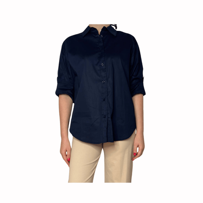 CAMICIA OVERSIZE BLU - Nùa Boutique