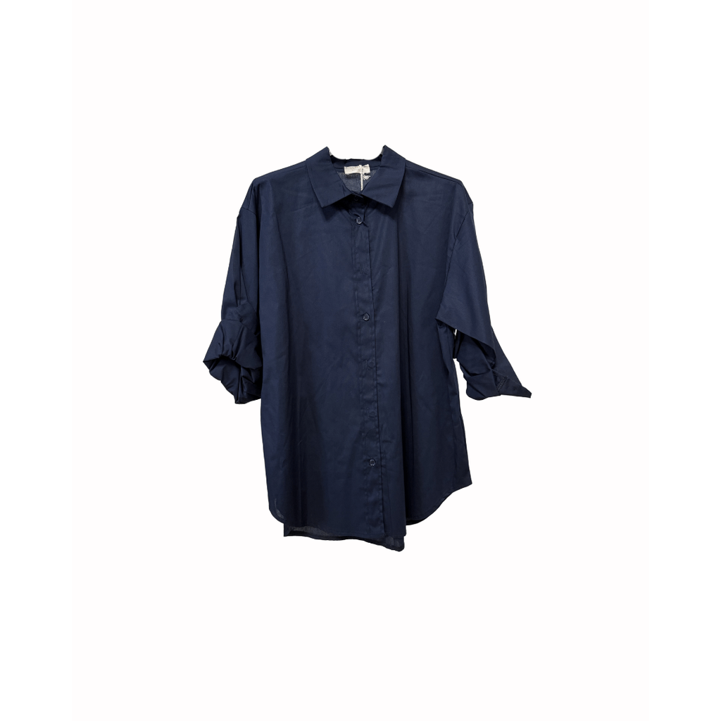 CAMICIA OVERSIZE BLU - Nùa Boutique