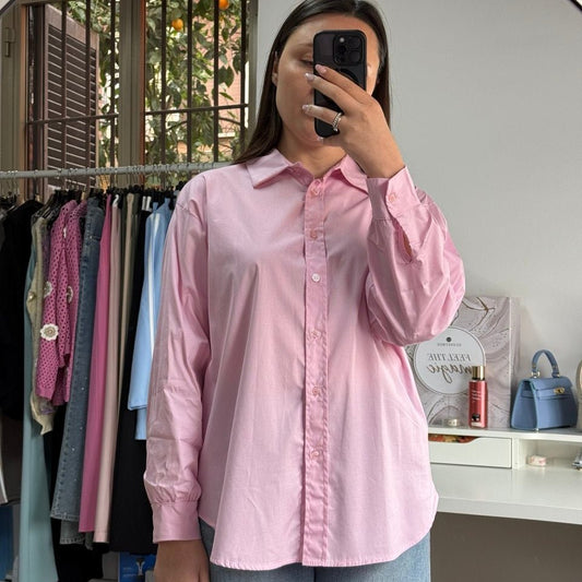 CAMICIA OVERSIZE ROSA PASTELLO - Nùa Boutique
