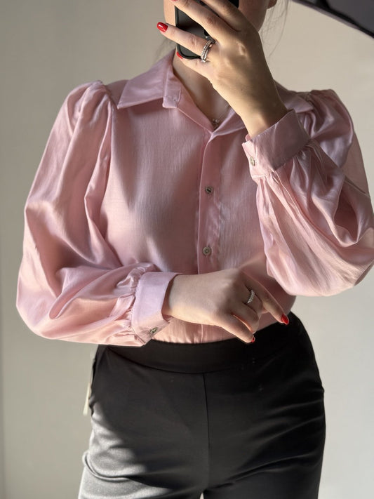Camicia Rosie – rosa cipria con colletto rétro - Nùa Boutique