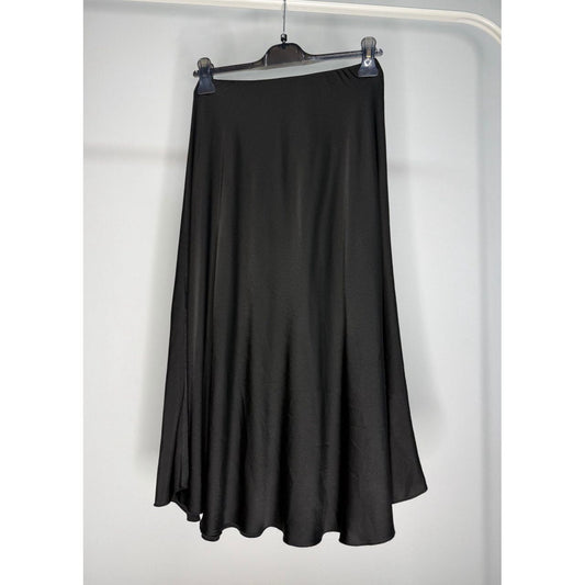 Gonna Satinata Nera Midi - Nùa Boutique