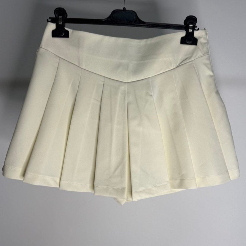 Gonna Shorts Bianca "Lumina" a Pieghe - Nùa Boutique