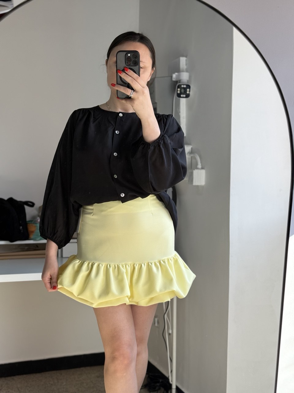 gonna gialla a palloncino corta