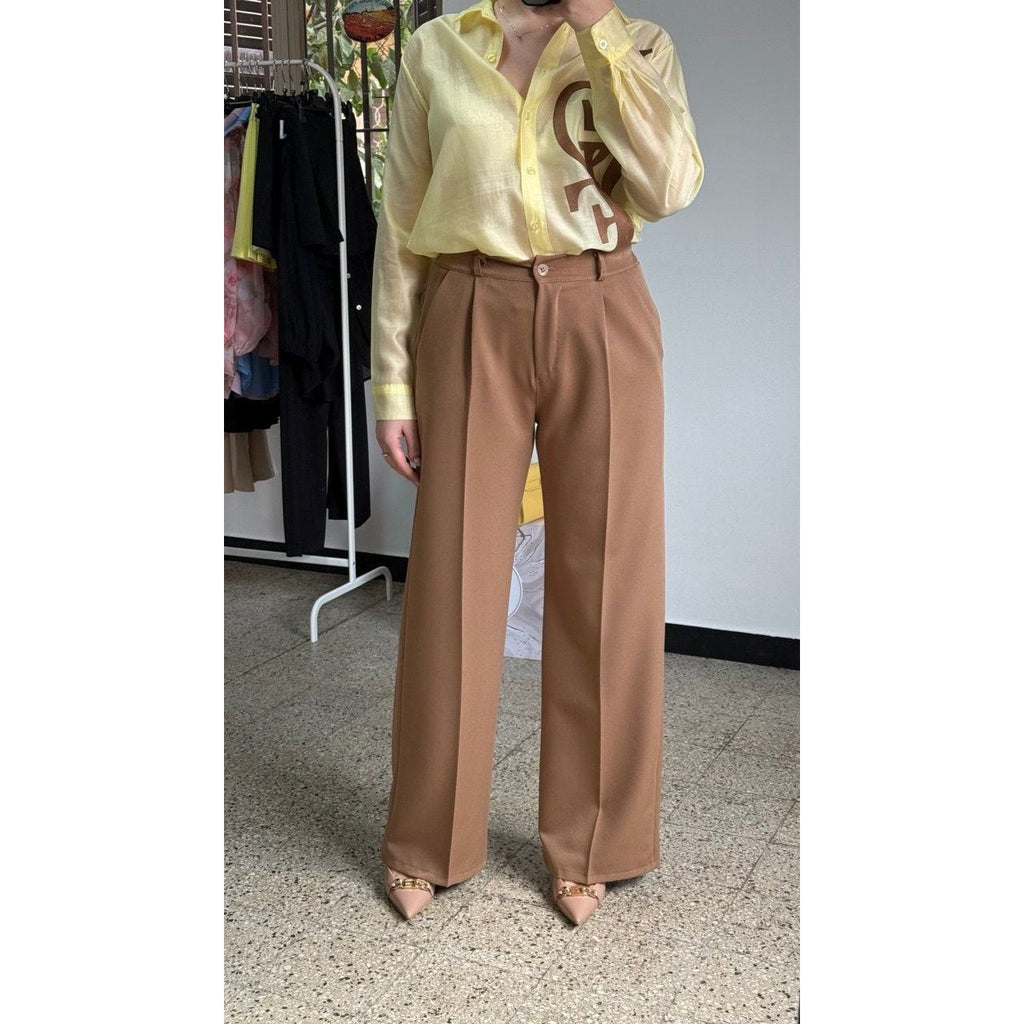 PANTALONE A PALAZZO MARRONI - Nùa Boutique