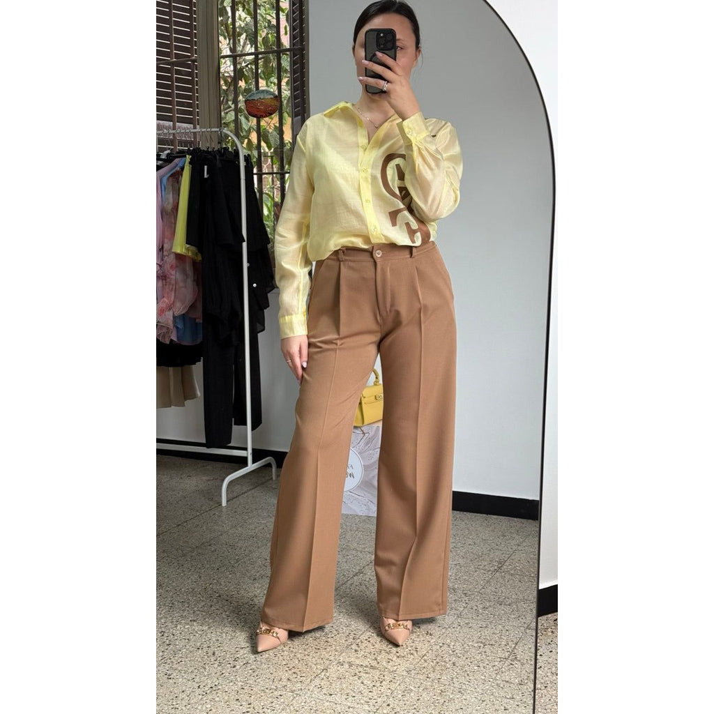 PANTALONE A PALAZZO MARRONI - Nùa Boutique