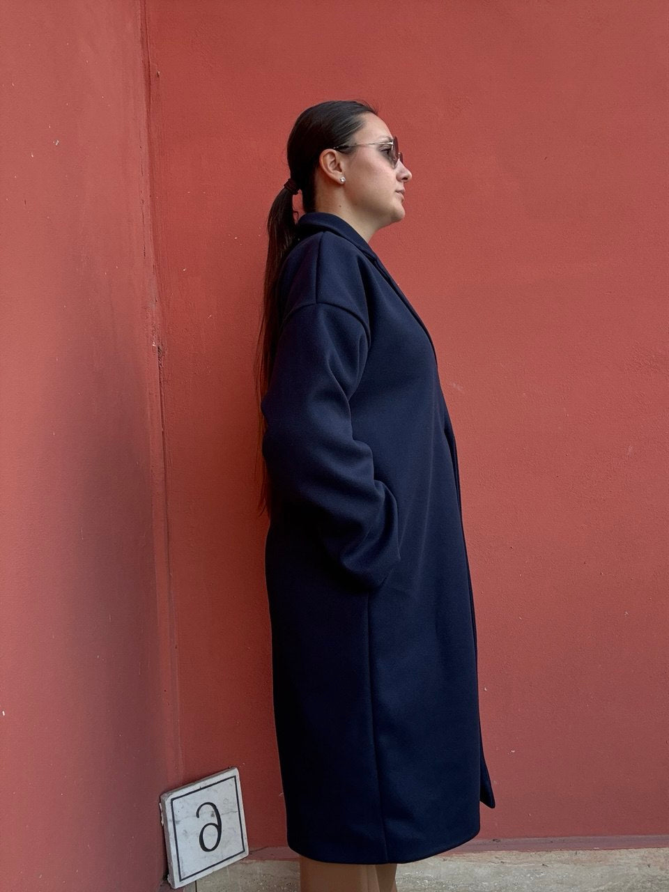 Cappotto Oversize Donna con Tasche - Taglia Unica - Bordeaux, Cammello, Blu