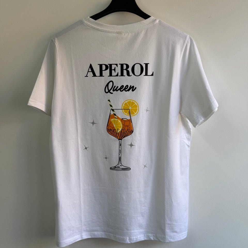 T-shirt APEROL Queen – stampa cocktail estivo - Nùa Boutique