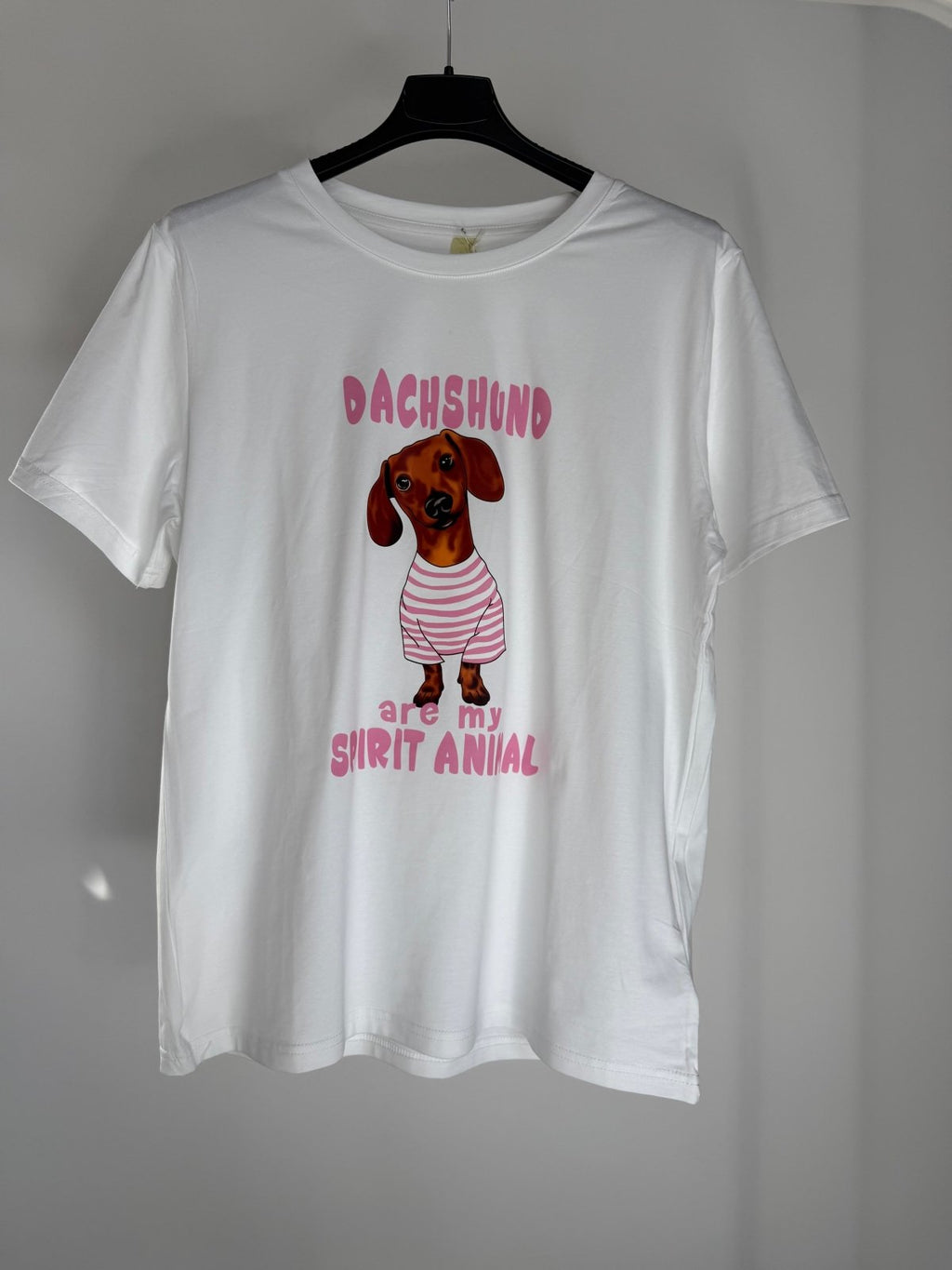 T-Shirt Bianca Bassotto - Nùa Boutique